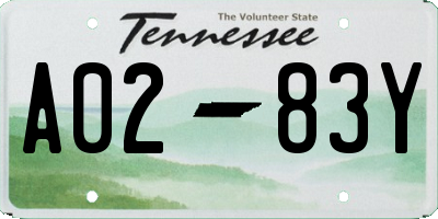 TN license plate A0283Y