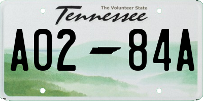 TN license plate A0284A