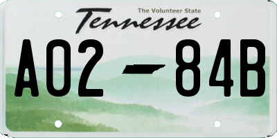 TN license plate A0284B