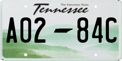 TN license plate A0284C