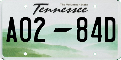 TN license plate A0284D