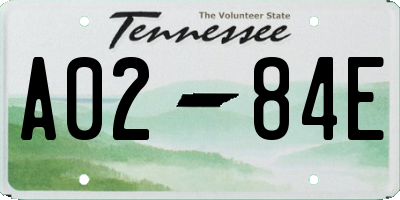 TN license plate A0284E