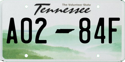 TN license plate A0284F