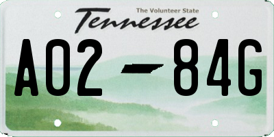 TN license plate A0284G