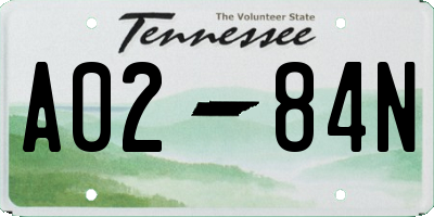 TN license plate A0284N