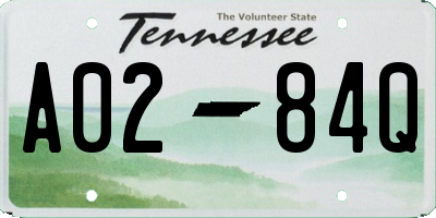 TN license plate A0284Q