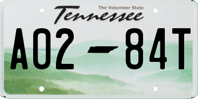 TN license plate A0284T