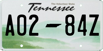 TN license plate A0284Z