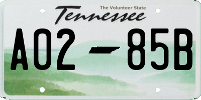 TN license plate A0285B