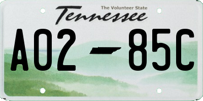 TN license plate A0285C