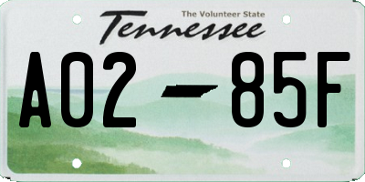 TN license plate A0285F