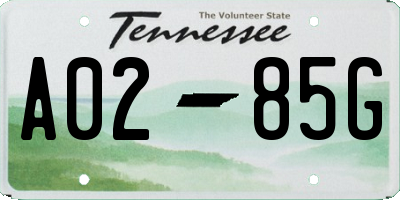 TN license plate A0285G