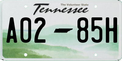 TN license plate A0285H