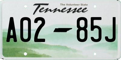 TN license plate A0285J