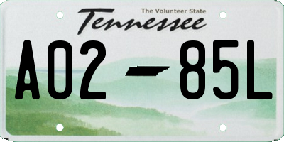 TN license plate A0285L