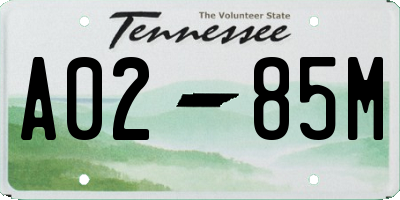 TN license plate A0285M