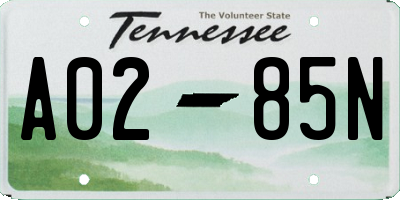 TN license plate A0285N