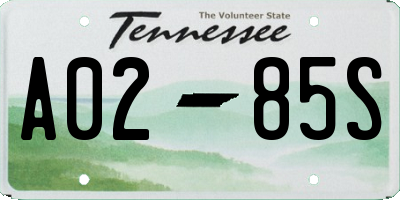 TN license plate A0285S