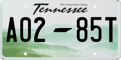 TN license plate A0285T