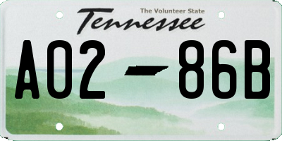 TN license plate A0286B