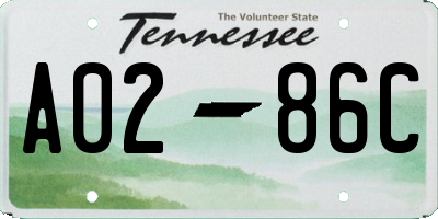 TN license plate A0286C