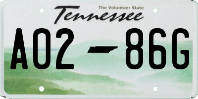 TN license plate A0286G