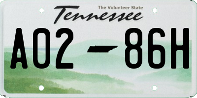 TN license plate A0286H