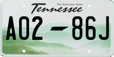 TN license plate A0286J