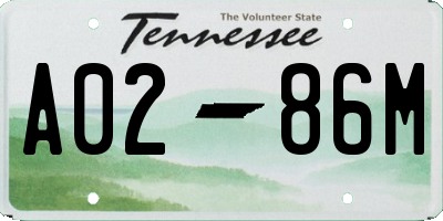 TN license plate A0286M