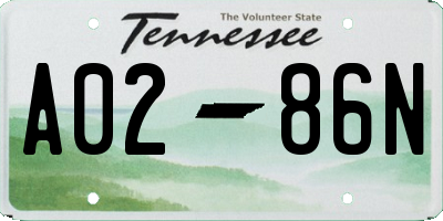 TN license plate A0286N