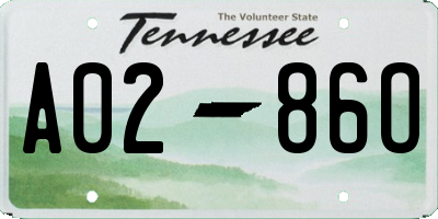 TN license plate A0286O