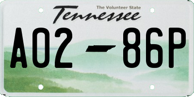 TN license plate A0286P