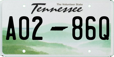 TN license plate A0286Q