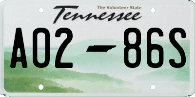 TN license plate A0286S