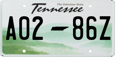 TN license plate A0286Z