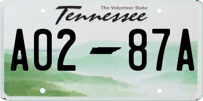 TN license plate A0287A