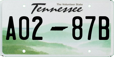 TN license plate A0287B