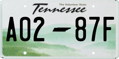 TN license plate A0287F