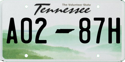 TN license plate A0287H