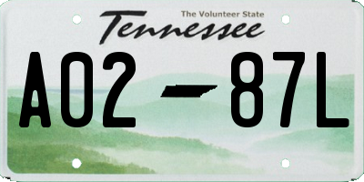 TN license plate A0287L