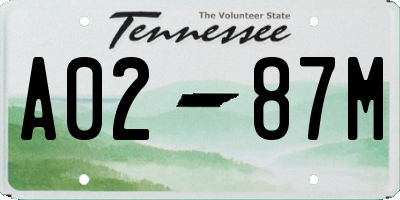 TN license plate A0287M