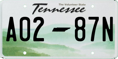 TN license plate A0287N