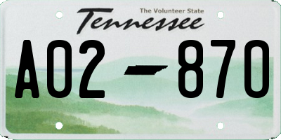 TN license plate A0287O