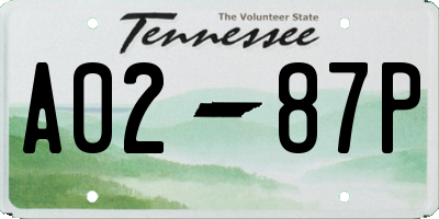 TN license plate A0287P