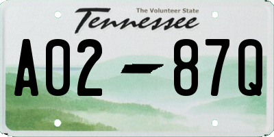 TN license plate A0287Q