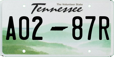 TN license plate A0287R