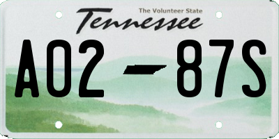 TN license plate A0287S