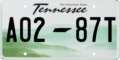 TN license plate A0287T