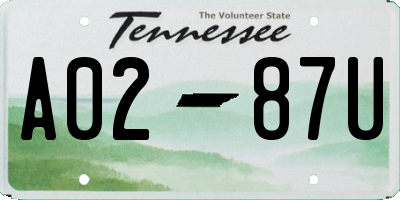 TN license plate A0287U