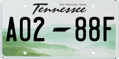 TN license plate A0288F